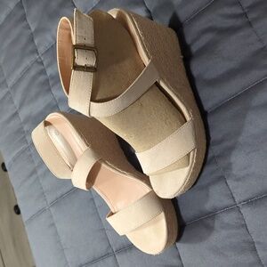 ZYA espadrille wedge sandals size 9 1/2